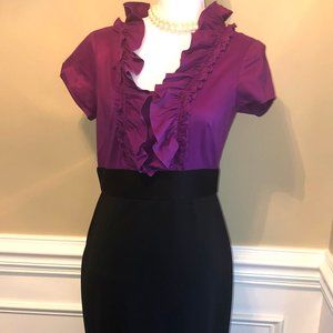 Suzi Chin Maggy Boutique Purple Ruffle Black